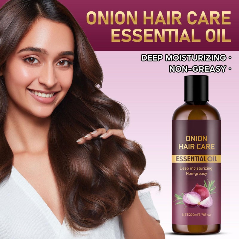 Grospe Onion & Rosemary Hair Oil for Hair Growth, Hydrating Anti-Frizz Onion Hair Oil for Dry Hair, Hair Care Essential Oil Deep Moisturizing Non-greasy for All Hair Type 6.76 Fl Oz (200ml) - Image 3